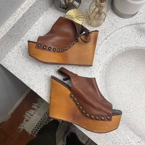 Vintage Jeffery campbell wooden wedges